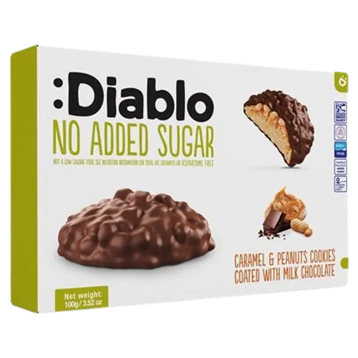 Diablo caramelpeanut küpsised choco lisatud suhkruta 100g