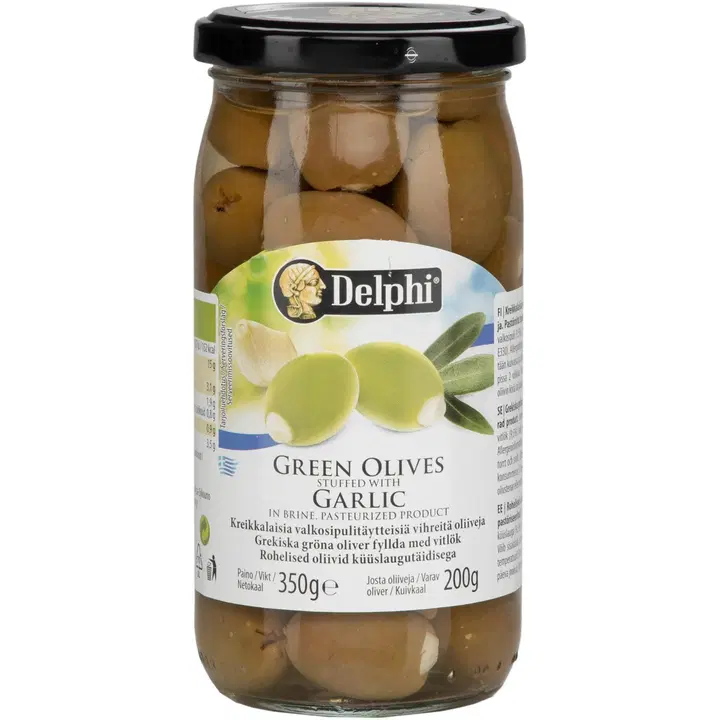 Delphi küüslaugutäidisega oliivid 360 g