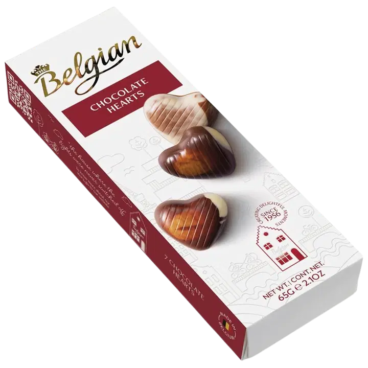 Belgian Hearts pralineekreemiga kompvekid Südamed 65 g