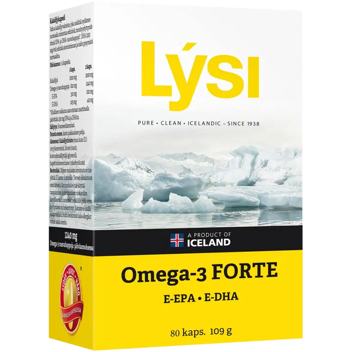 Lysi Omega-3 Forte kalaõlikaplsid 80 tk 109 g