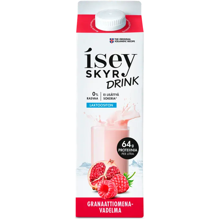 Skyr granaatõuna- ja vaarikamaitseline laktoosivaba piimajook, 1 l