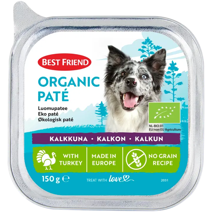 Best Friend pasteet kalkunilihaga koerale, teraviljavaba, 150g