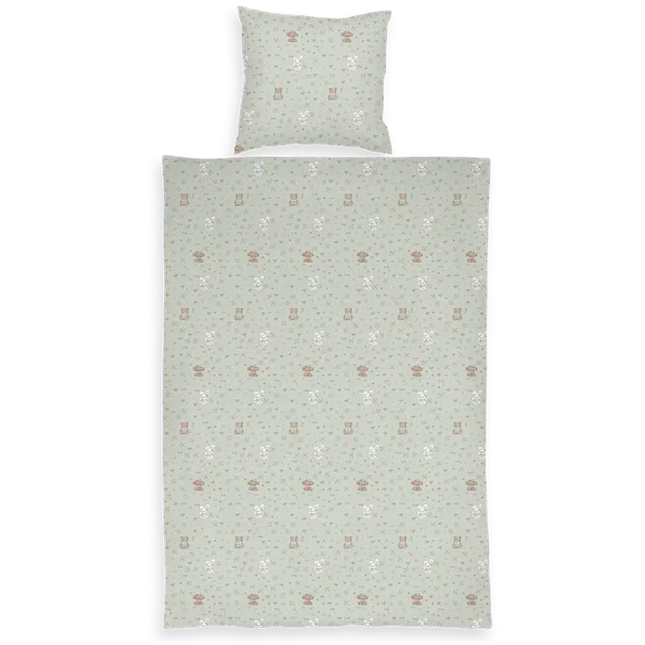 Beebi voodipesukomplekt teddy 85x125+35x45 roheline