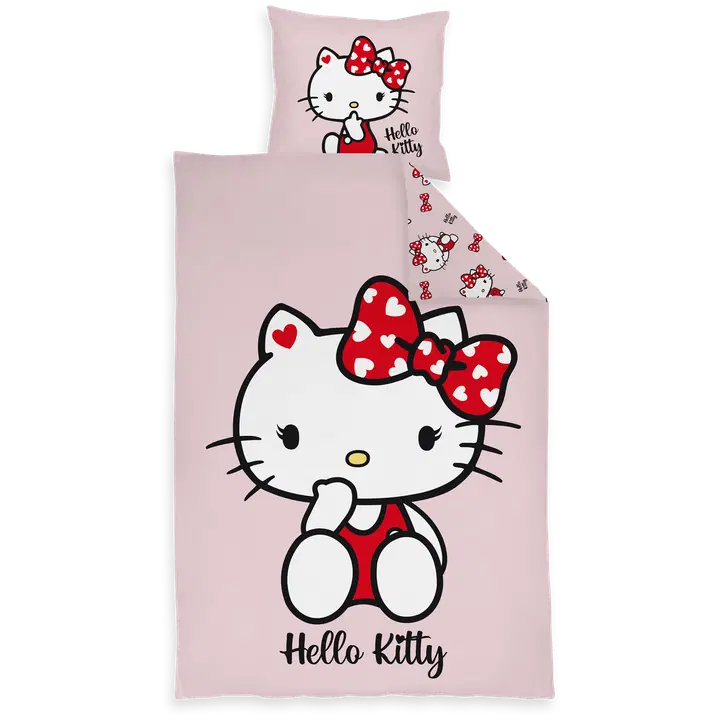 Laste voodipesukomplekt hello kitty 150x210+50x60 roosa
