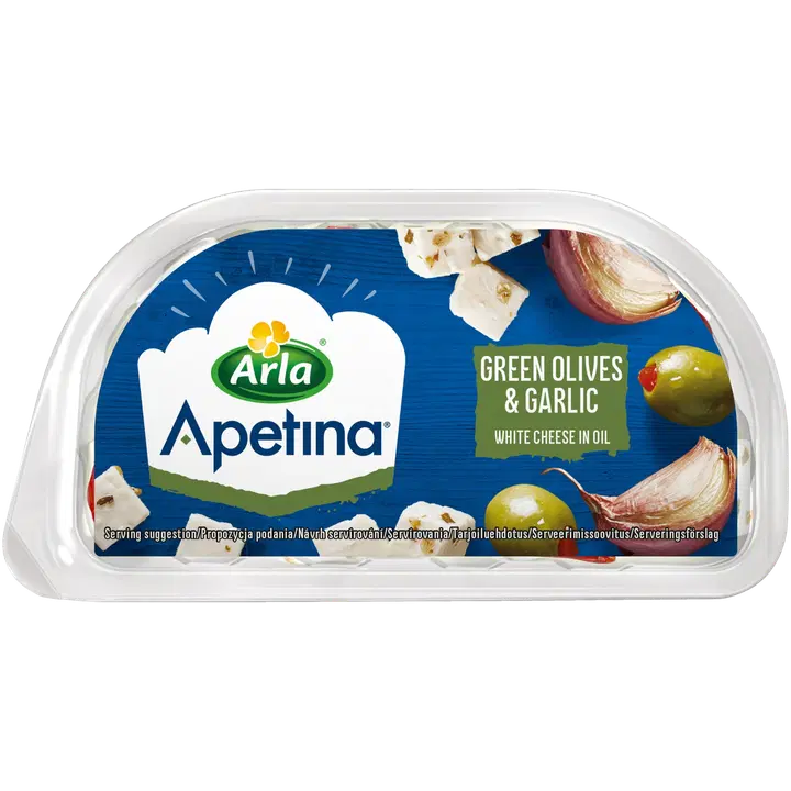 Arla Apetina oliivi-küüslaugu juustusnäkid õlis, 100 g