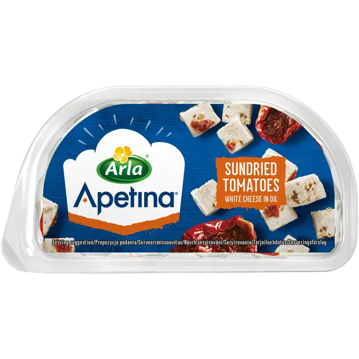 Arla Apetina päikesekuivatatud tomati juustusnäkid õlis, 100 g