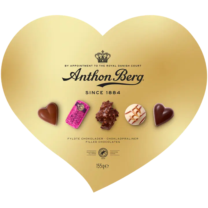 Anthon Berg Kuldne südamekujuline kommikarp 155g