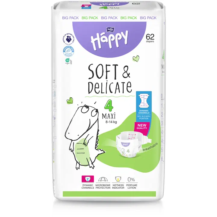 Happy Diapers Bella Baby Happy Maxi teipmähkmed 4, 8-18kg 62tk