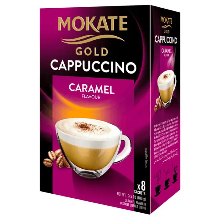 MOKATE GOLD Cappuccino kohvijook karamellimaitseline 12.5g x 8