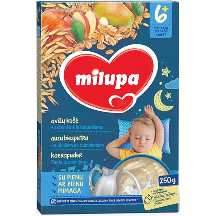 Milupa HEA UNE Kaerapuder õunte ja pirnidega 6+ 250 g