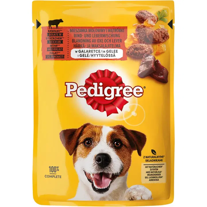 PEDIGREE koeraeine täiskasvanud koertele loomalihaga tarrendis, 100 g