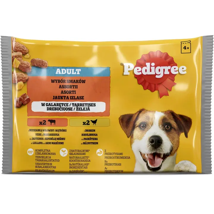 Pedigree koeraeine täiskasv.veis.linnulih 4x100g