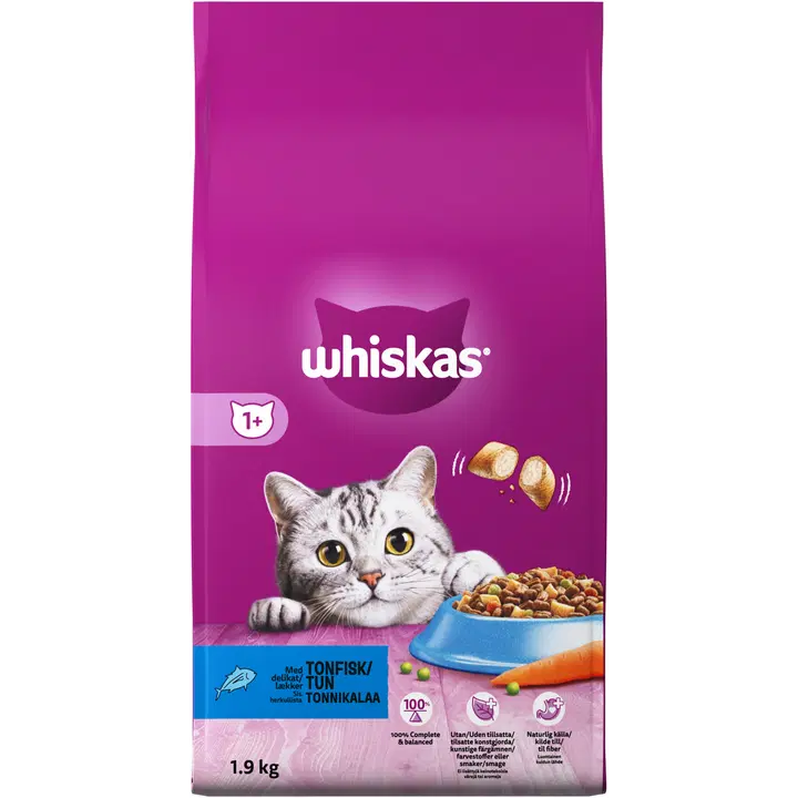 Whiskas 1+ kuiv kassitoit tuunikalaga 1,9kg