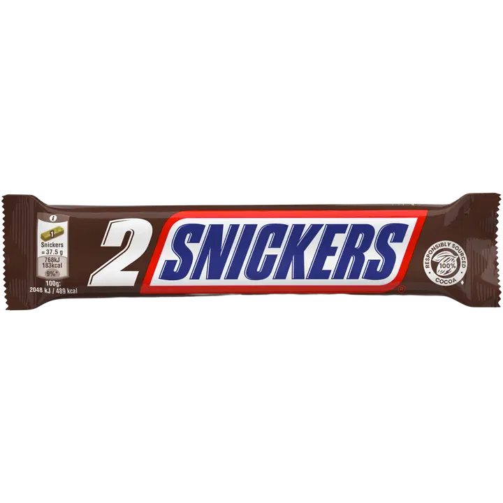 Snickers 2-pakk 75g Kingsize šokolaadibatoon