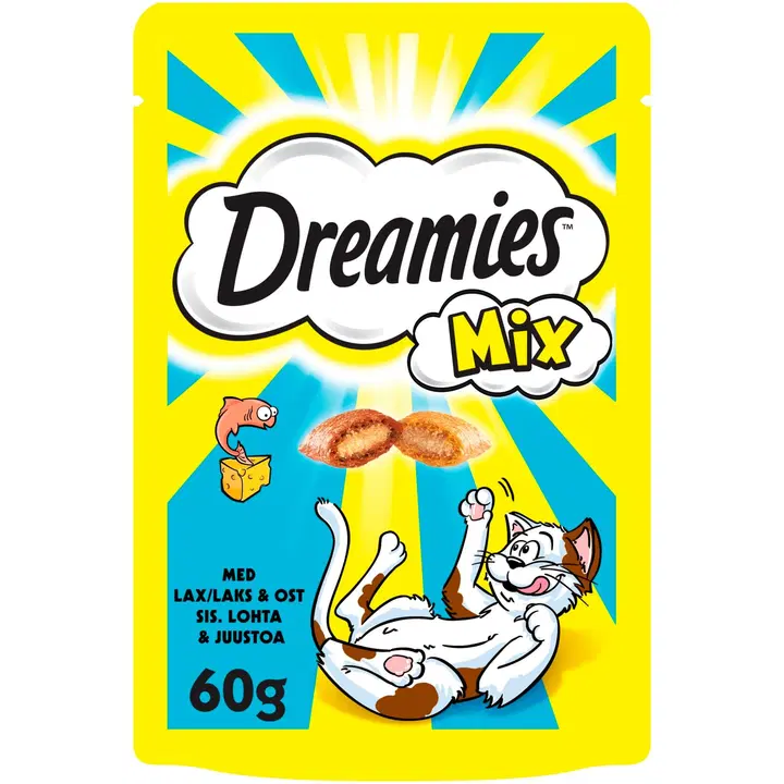 Dreamies Mix lõhe- ja juustumaius kassidele, 60 g