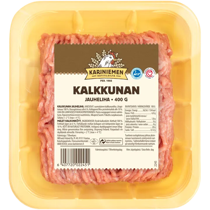 Kariniemen Kalkuni Hakkliha 400 G
