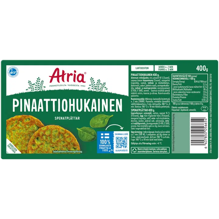 Atria Spinatipannkook 400G