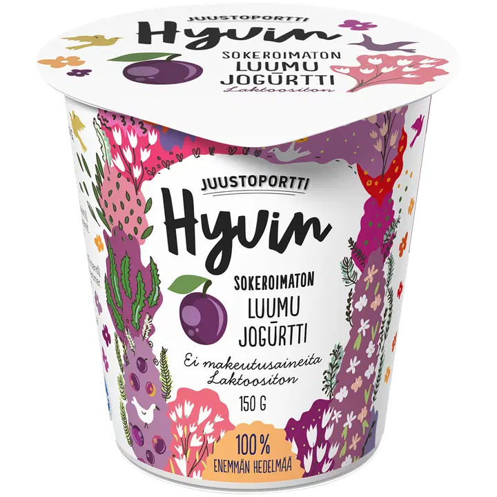 Juustoportti magustamata laktoosivaba ploomijogurt 150 g