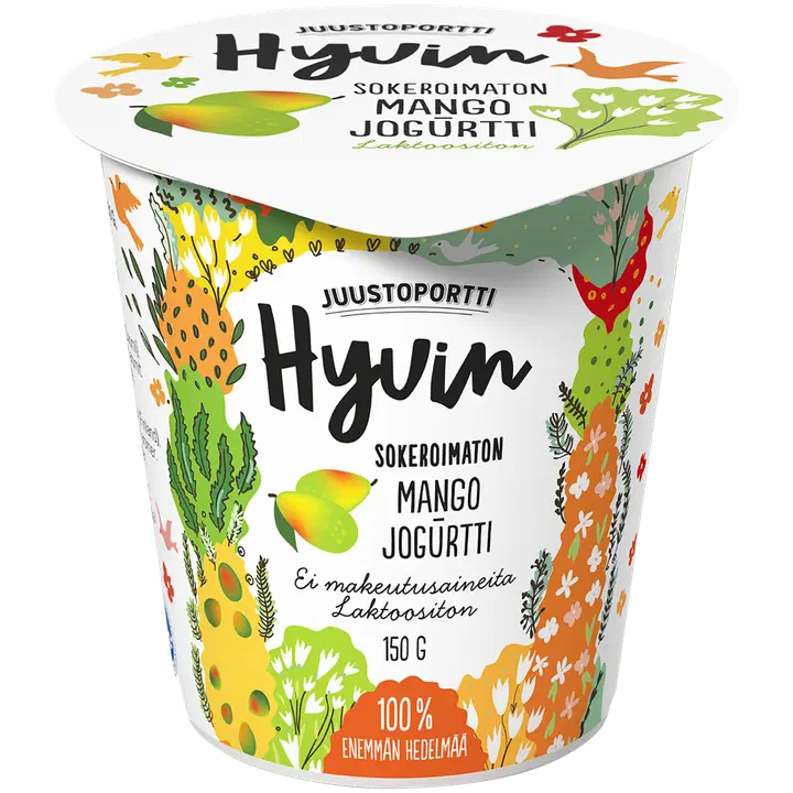 Juustoportti magustamata laktoosivaba mangojogurt 150 g