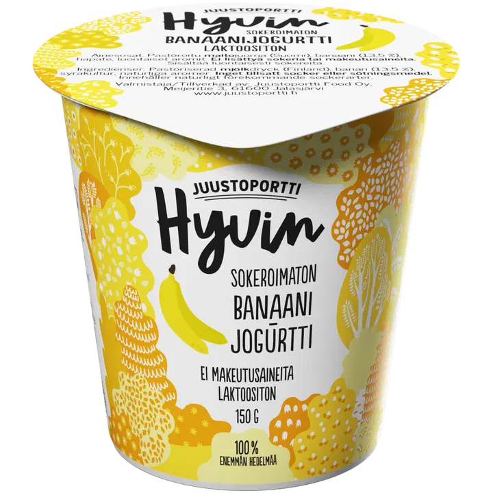 Juustoportti Hyvin banaanijogurt, laktoosivaba, 150 g