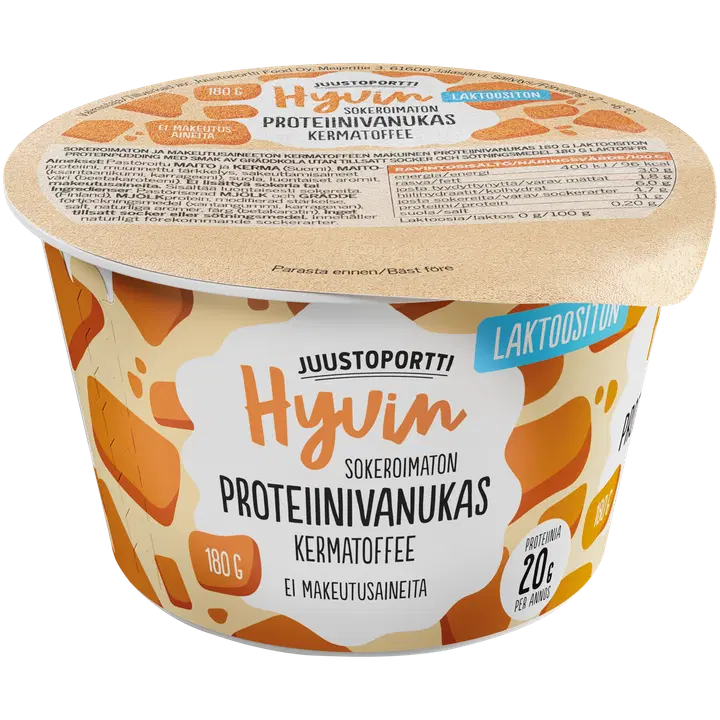 Juustoportti Hyvin karamellimaitseline proteiinipuding, laktoosivaba, 180 g