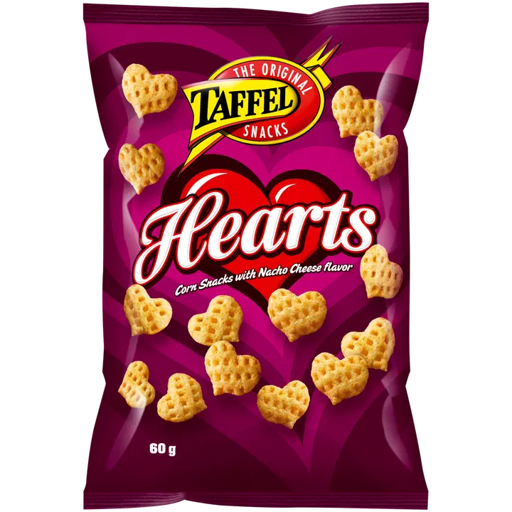 Taffel Hearts Maitsestatud maisisüdamed 60 g