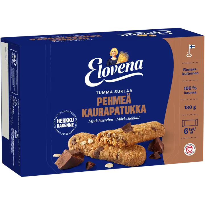 Elovena tumeda šokolaadiga kaerabatoon 6x30g