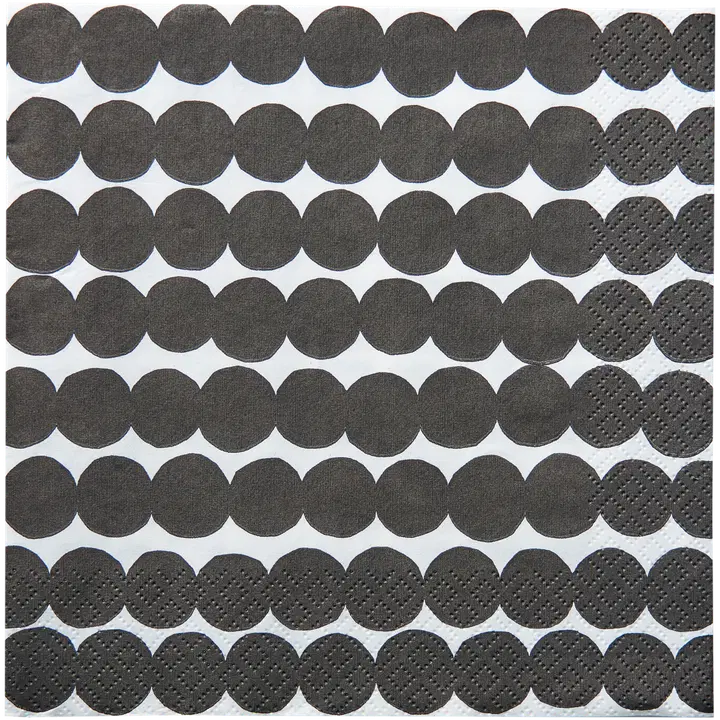 Marimekko salvrätik Räsymatto must valge 24cm