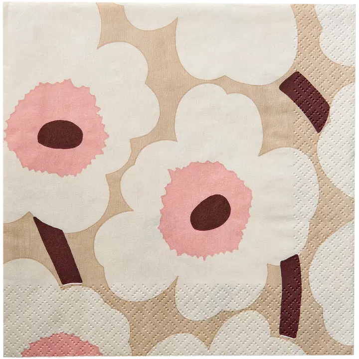 Salvrätik Marimekko Unikko beež roosa 24cm
