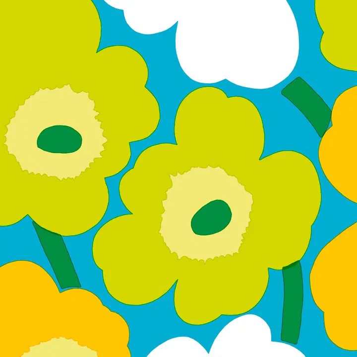 Salvrätik Marimekko Unikko sinine roheline 33cm