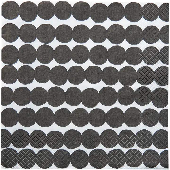 Marimekko salvrätik Räsymatto must valge 33cm
