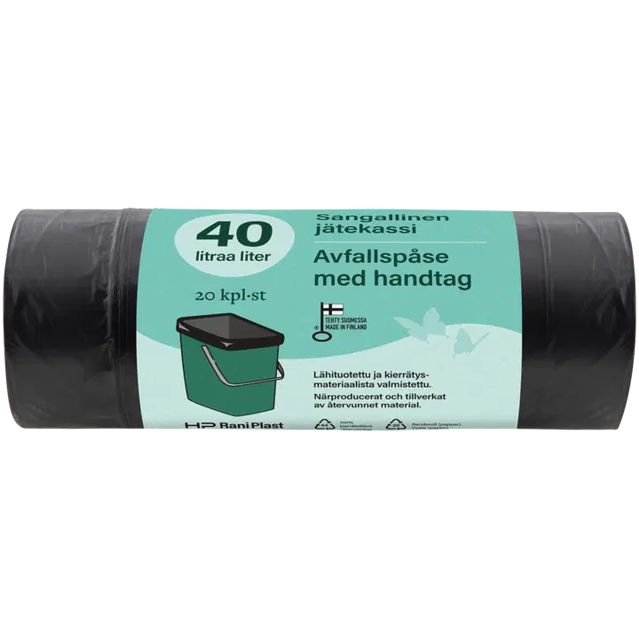 HP Rani Plast prügikotid sangadega 40L 20tk