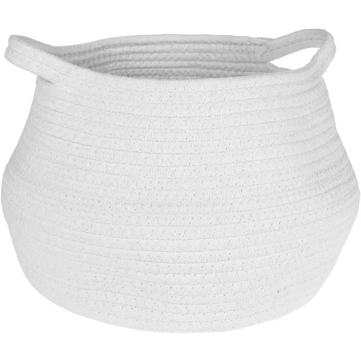 Sisustuskorv 26x26x21 cm, valge puuvill