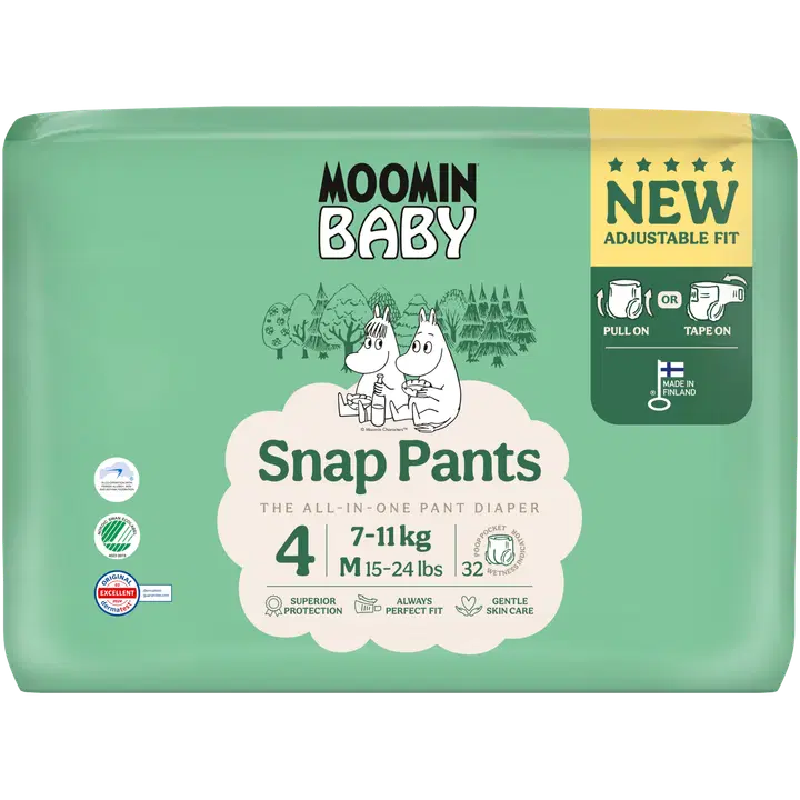 Moomin Baby Snap Pants püksmähkmed S4, 7-11 kg, 32 tk