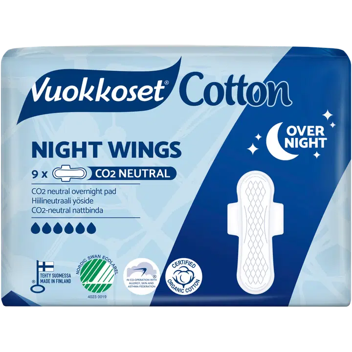 Vuokkoset Cotton Night hügieeniside 9 tk