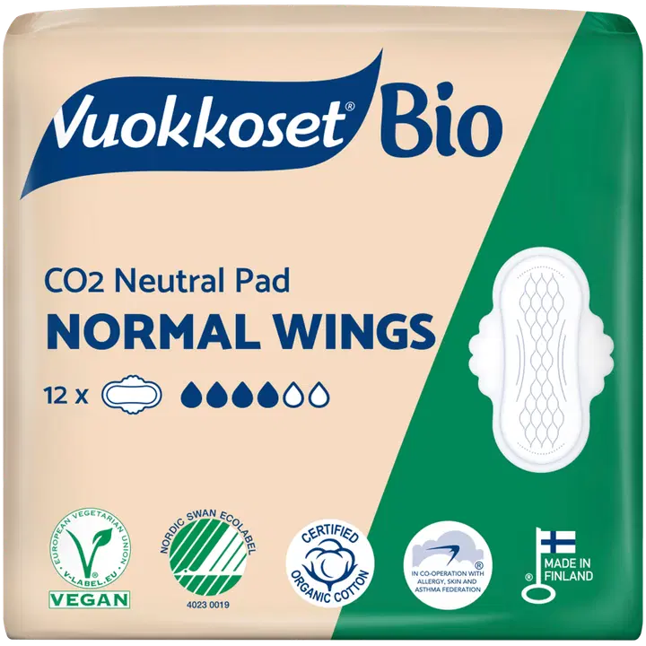 Vuokkoset Bio Normal hügieeniside 12 tk