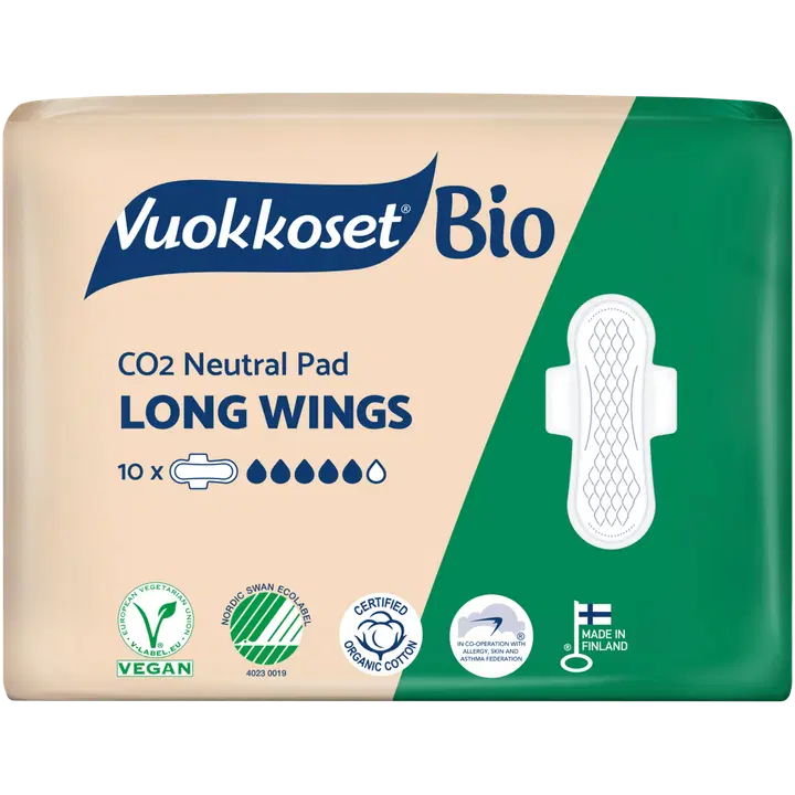 Vuokkoset Bio Long hügieeniside 10 tk