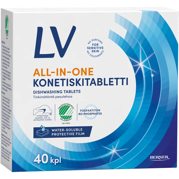 Nõudepesumasina tabletid Allin1 LV 40tk