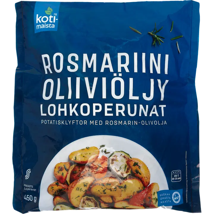 Kotimaista Rosmariini ja Oliivõliga Maitsestatud Koorega Kartulisektorid 450 g