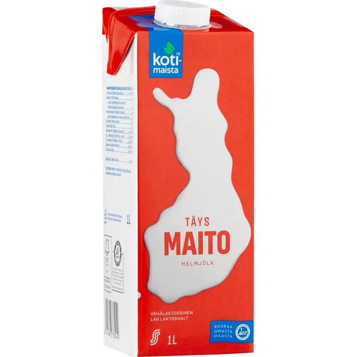 Kotimaista laktoosivaba täispiim 3,5%, 1l