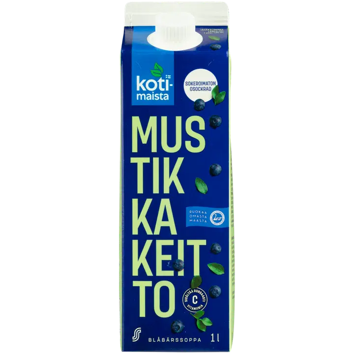 Kotimaista mustikakissell magustamata, 1l