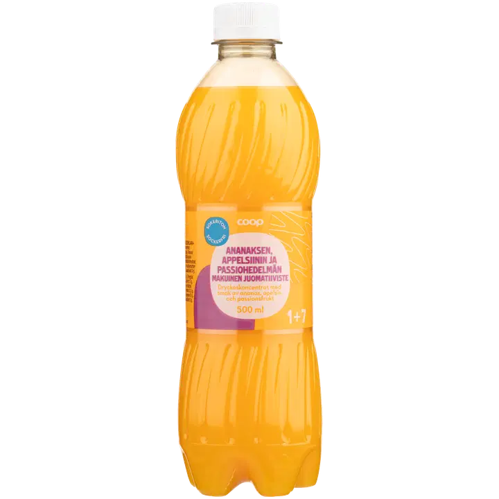 Rainbow ananassi-apelsini-granadillimaisteline kontsentraat 1+7, Light, 500 ml