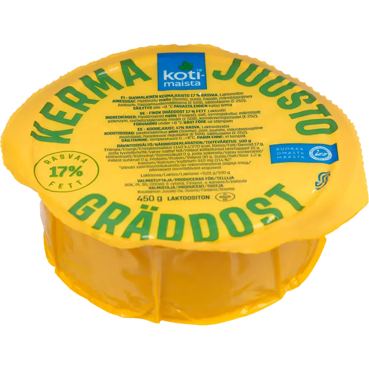 Kotimaista koorejuust 17%, 450 g