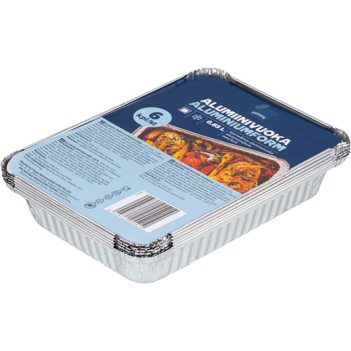 Fooliumvorm kaanega 0,85 l 6 tk