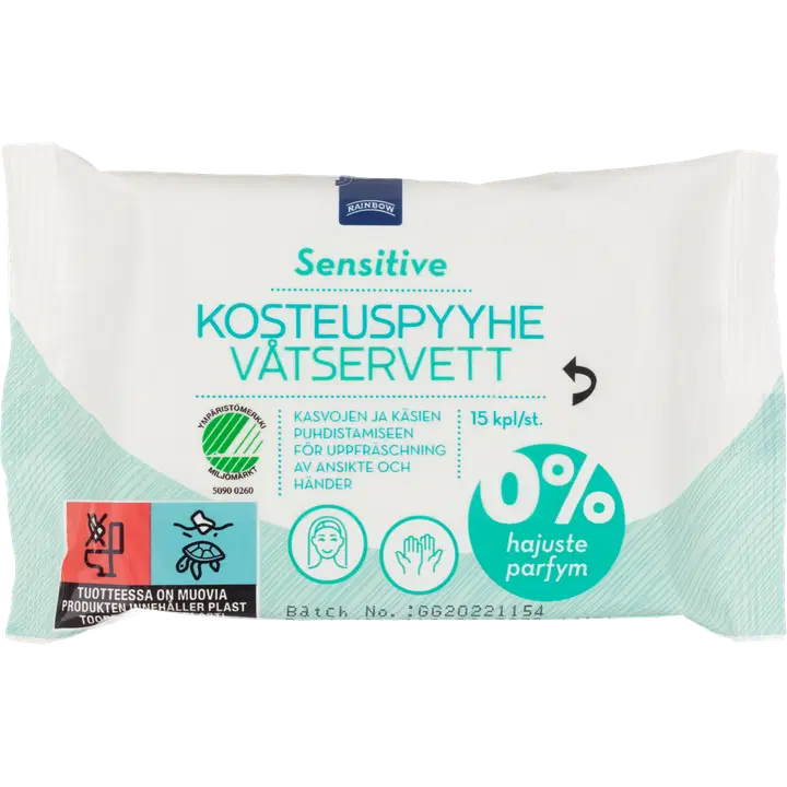Rainbow niisked salvrätid Sensitive 15tk
