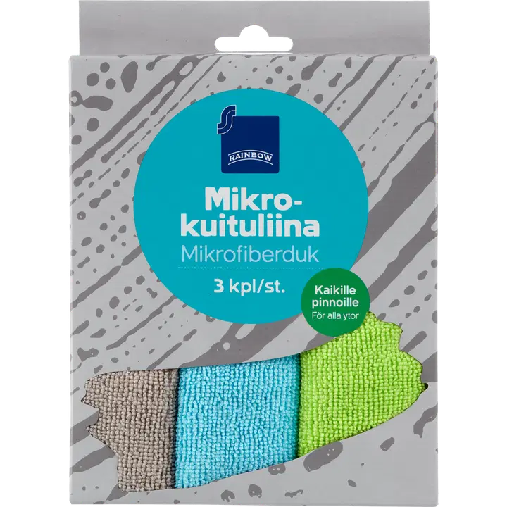 Rainbow mikrokiudlapp 3tk