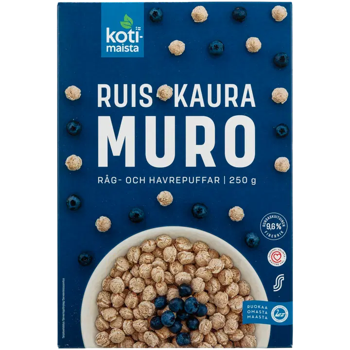 Kotimaista täistera rukki- ja kaerapallid 250 g