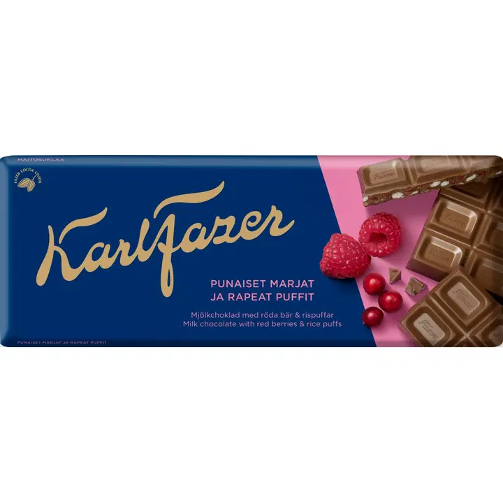 Fazer piimašokolaad punaste marjadega 180g