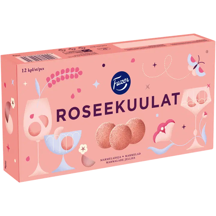 Fazer Roseekuulid marmelaadide kommikarp 260 g