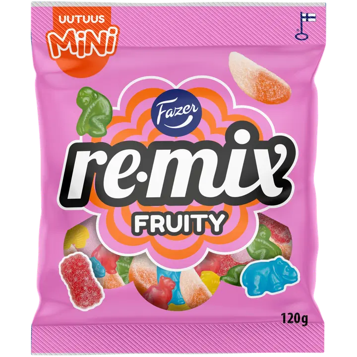 Fazer Remix Mini kommikott, puuviljamaitselised 120g